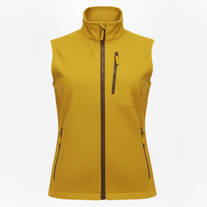 Gilet softshell standard unisexe coupe ajustée coupe-vent respirant avec fermeture éclair frontale col montant sans manches style décontracté pour la course - Product Image 2