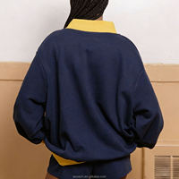 Sweat-shirt réversible à col montant pour femme, personnalisé avec logo du fabricant DHL, en polaire oversize, avec blocs de couleur