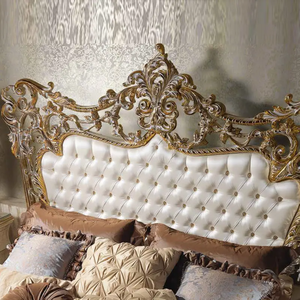 จัดส่งฟรี เฟอร์นิเจอร์บ้าน Kiky รุ่น BD-LUX01 เตียงคิงไซส์ไม้มะฮอกกานีสีทองหรูหรา สไตล์ฝรั่งเศส พร้อมชุดห้องนอนแกะสลักอย่างประณีต - Product Image 4