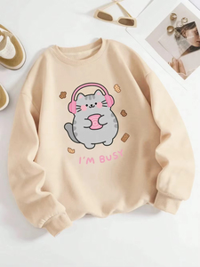 Nouveaux Sweats à Capuche Femme de Qualité – Motifs Chat Mignon « I'm Busy » – Confortables et Chauds pour l'Automne et l'Hiver 2026 - Product Image 3