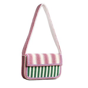 Handmade Single Silk Shoulder Bags with Seed Beads Embroidery <b>Boho</b> Fashion <b>Dress</b> National Style Flowers Design Thread Pattern - Product Image 4