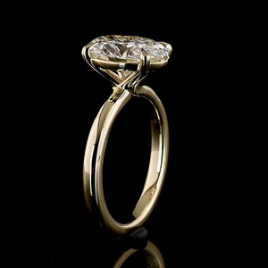Bague de fiançailles minimaliste en or jaune 14 carats avec diamant de laboratoire ovale de 5 carats certifié IGI, solitaire, bijoux fins, vente en gros - Product Image 4