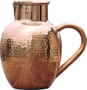 Carafe portable à double paroi en cuivre grande capacité - Anti-fuite, antimicrobienne, écologique et design luxueux pour la maison et les voyages - Product Image 5