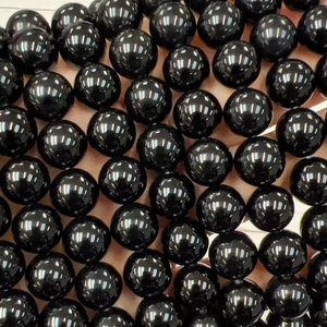 High Quality Natural Black Onyx Agate Gemstone Loose Beads 8mm Jewelry Making Pendant <b>Necklace</b> - Product Image 2