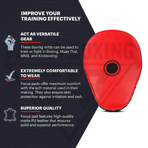 Nuevas manoplas de boxeo Focus Pad: el mejor equipo de entrenamiento duradero de cuero y PU con cierre de velcro. - Product Image 3