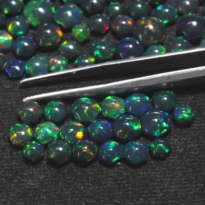 Opale noire fumée traitée, opale multicolore à facettes hexagonales, pierre précieuse naturelle, cabochon d'opale, pierre d'opale pour le bricolage HASNAIN GEMS - Product Image 1