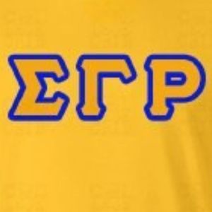 Camiseta Sigma Gamma Rho Negra con Letras Griegas, Azul, Informal para Mujer, Camiseta de Sororidad, Manga Corta, con Gráficos, Personalizada con Letras Griegas - Product Image 2