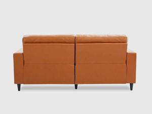 Transitional Brown Genuine Leather Eco-Friendly Two Seater <b>Sofa</b> with Wide Track Arms Solid <b>Wood</b> Legs for Living Room - Product Image 3