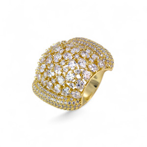 Luxury Women Yellow <b>Gold</b> <b>Cocktail</b> <b>Ring</b> With Marquise Cut Diamond Party Jewelry - Product Image 1