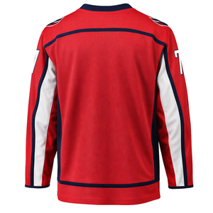 Camiseta de hockey sobre hielo roja, uniforme de equipo deportivo transpirable de manga larga, ropa deportiva de entrenamiento profesional para adultos - Product Image 3