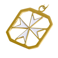 Collier personnalisé de l'Ordre de Malte, finition or, émail blanc, insignes maçonniques, vente en gros