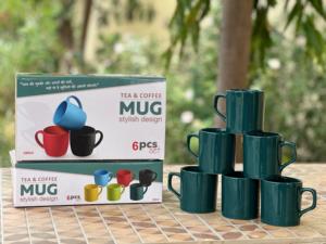 Ensemble de 6 tasses à latte en céramique, tasse à café avec poignée, 350 ml, tasse minimaliste pour thé, lait, expresso, pour un usage quotidien - Product Image 5