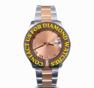 Reloj de Diseño Impresionante, Resistente al Agua, con Caja Redonda Única, Esfera Rosa, Bisel de Dos Tonos, Diamantes Moissanite, Mecánico - Product Image 5