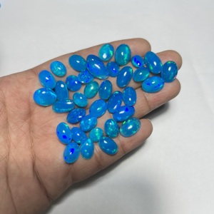 โอปอลธรรมชาติคุณภาพพรีเมียม รูปทรงวงรี โอปอลเวโลแท้ แบบคาโบชอง หลายสี ไพรบา บลูไฟ โอปอลหลวมสำหรับทำเครื่องประดับ - Product Image 5