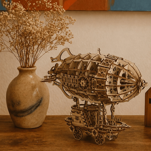 DIY Airship 3D Wooden Aircraft Puzzle | Laser Cut Mechanical <b>Building</b> <b>Model</b> Toy for Desk Decor Collectors & Birthday Gift Giving - Product Image 5