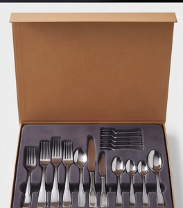 Juego de cubiertos modernos de acero inoxidable con acabado de alto brillo, aptos para lavavajillas, para bodas y cenas. - Product Image 6