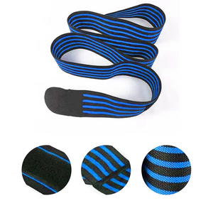 Bande de compression élastique noire et bleue respirante et réglable pour le soutien du genou, du coude et de la cheville, idéale pour le sport et la gym - Product Image 2