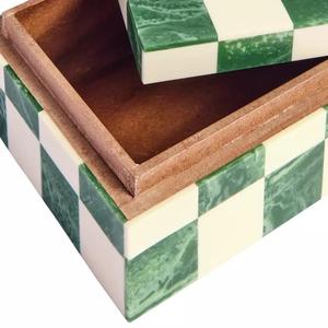 Handmade Bone Inlay Floral Design European Modern Luxury 2-Layer Rectangle Jewelry Storage <b>Box</b> Premium Resin Wood Custom Sizes - Product Image 5