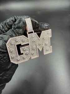 Colgante Personalizado de Plata de Ley 925 con Diamantes Moissanite VVS, Estilo Hip Hop, Colgante de Letra de Lujo para Hombre y Mujer - Product Image 5
