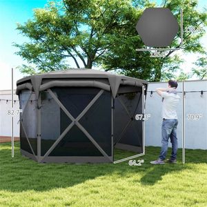 Tenda Parasole Pop-Up Grigio Scuro, Design Pratico e Conveniente per Carport - Product Image 6