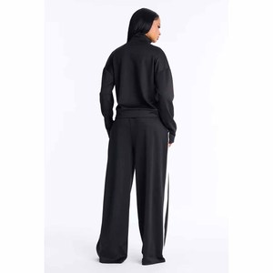 Custom Women <b>Cropped</b> Hoodie <b>Jogger</b> Set Zip Sweatshirt Tracksuit Logo Printed Front Casual Winter Streetwear OEM ODM Custom Made - Product Image 5