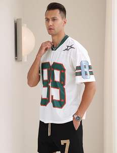 Wholesale Custom <b>Men</b> <b>V</b> <b>Neck</b> Number Graphic Jersey Breathable Mesh Streetwear Short Sleeve OEM ODM Supplier USA - Product Image 6