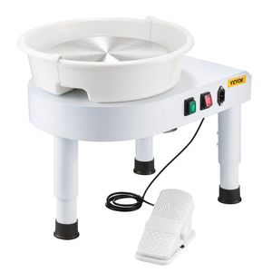 Tornio per Ceramica a 11 Velocità Regolabili (60-300 RPM) con Base Staccabile, Pedale e Funzione di Sollevamento Gambe - Product Image 1
