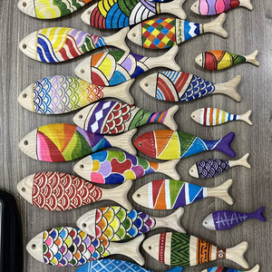 High Quality Wooden Fish Sculpture Vietnam Handmade Natural Eco-Friendly Wood Fish Decor Export Supplier - Product Image 1