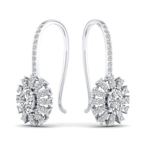 ต่างหูเพชรทรงรี REYES Fine Jewelry ขนาด 1.6 กะรัต เพชร CVD ผลิตในห้องปฏิบัติการ ตัวเรือนเงินแท้ 925 เหมาะสำหรับงานแต่งงาน แบบห้อย - Product Image 1
