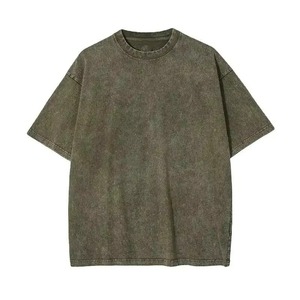 T-shirt Homme Oversize Uni à Manches Courtes Col Rond en Coton Lourd Streetwear Décontracté en Jersey Tricoté 300g - Product Image 6