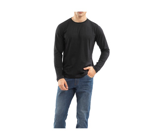 Camiseta de Manga Larga para Hombre, Tejido OEM, Cuello Redondo, Algodón Premium Suave, Ropa Casual Clásica, Fabricación en Fábrica, Calidad de Exportación - Product Image 1