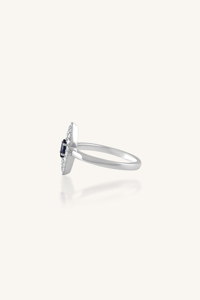 <b>Blue</b> Sapphire and Diamond <b>Ring</b> in 92.5 Sterling Silver KLSR-11707 - Product Image 2