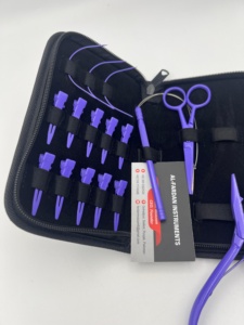 Kit de Herramientas para Extensiones de Cabello Color Morado, Precio al por Mayor, Acero Inoxidable de Grado Quirúrgico, Alicates y Tijeras con Logotipo Personalizado - Product Image 6