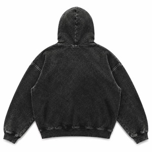 เสื้อฮู้ดวินเทจทรงปกติสำหรับทุกเพศ สไตล์ Y2K กรันจ์ สตรีทแวร์ บุขนแกะ 550 กรัม ผ้าฝ้าย 100% สีดำล้วน โลโก้แมงมุม - Product Image 6