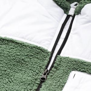 Blousons polaires zippés pour hommes, couleur verte, haute qualité, hiver 2026, en tissu Sherpa, col montant, fermeture éclair frontale, en promotion - Product Image 6
