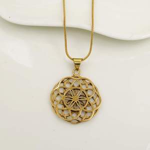 Pendentif en alliage plaqué or à motif floral, style bohème, bijoux de mode unisexe - Product Image 4