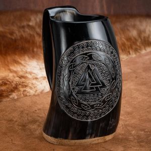 Gobelet Viking en corne de buffle naturelle fait main, tasse à bière traditionnelle, vente en gros - Product Image 3