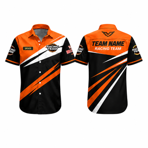 เสื้อทีมแข่งมอเตอร์ไซค์แบบสั่งทำพิเศษ แขนสั้น คอปก ติดกระดุม ชุดแข่งรถ ชุดยูนิฟอร์มสำหรับวันแข่งขัน - Product Image 1