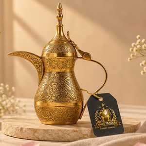 <b>Silver</b> Embossed Arabic Coffee Pot Premium Food Warmers And Casseroles Traditional Dallah Wholesale Kitchenware - Product Image 4