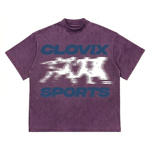 T-shirt à manches courtes pour homme Clovix Sports Premium, coupe classique, coton lourd, imprimé graphique, style décontracté, taille standard - Product Image 5