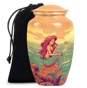 Urne funéraire et commémorative décorative en forme de sirène pour cendres humaines, souvenir et hommage - Product Image 1