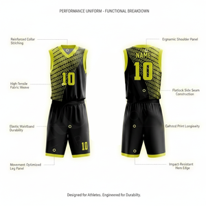 Tenue de basket-ball tendance pour équipes de lycée, uniforme d'entraînement en mesh, kit sportif doux et décontracté pour hommes - Product Image 2