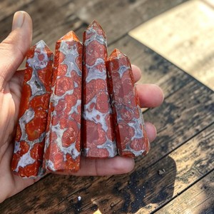 หินแจสเปอร์ธรรมชาติทรงหอคอย หินบำบัดขัดเงาสำหรับตกแต่งบ้าน ทำสมาธิ ขายส่ง - Product Image 3