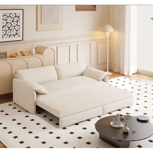 66\" Queen Convertible Velvet Loveseat <b>Bed</b> 3-in-1 Pull Out <b>Sofa</b> <b>with</b> Side <b>Storage</b> Multi-Functional Living Space Sleeper <b>Sofa</b> - Product Image 3
