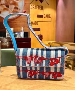 Bolso de Hombro Bohemio Tejido Ligero con Cuentas Estilo Staud, Bolso de Mano con Cuentas de Semillas, Bolso de Verano Italiano para Vacaciones en la Costa - Product Image 3