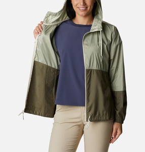 Two Tone Sage Green Womens <b>Packable</b> Windbreaker <b>Jacket</b> Lightweight Block Color Hooded Wind <b>Jacket</b> with Drawstring Bottom - Product Image 4