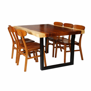 Juego de Comedor Dio de Estilo Minimalista de Lujo para Restaurante y Cafetería, Mesa de Madera Suar con 4 Sillas Ropan para Muebles Comerciales - Product Image 5