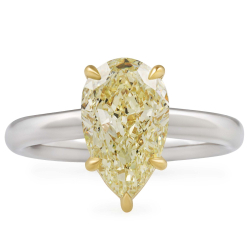 Bague enveloppante Signature avec diamant de 7,03 carats de forme poire jaune clair - Product Image 2