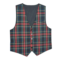Chaleco Tradicional Escocés de Tartán Royal Stewart 100% Lana con Botones de Cardo, Suministros de Fábrica para Trajes Highland