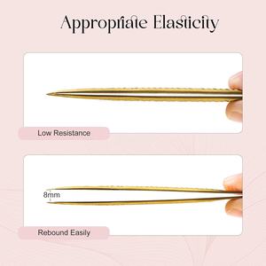 คีมหนีบขนตา90องศาที่หนีบขนตาแบบมืออาชีพอุปกรณ์ต่อขนตาสแตนเลสปลายแหลม - Product Image 6